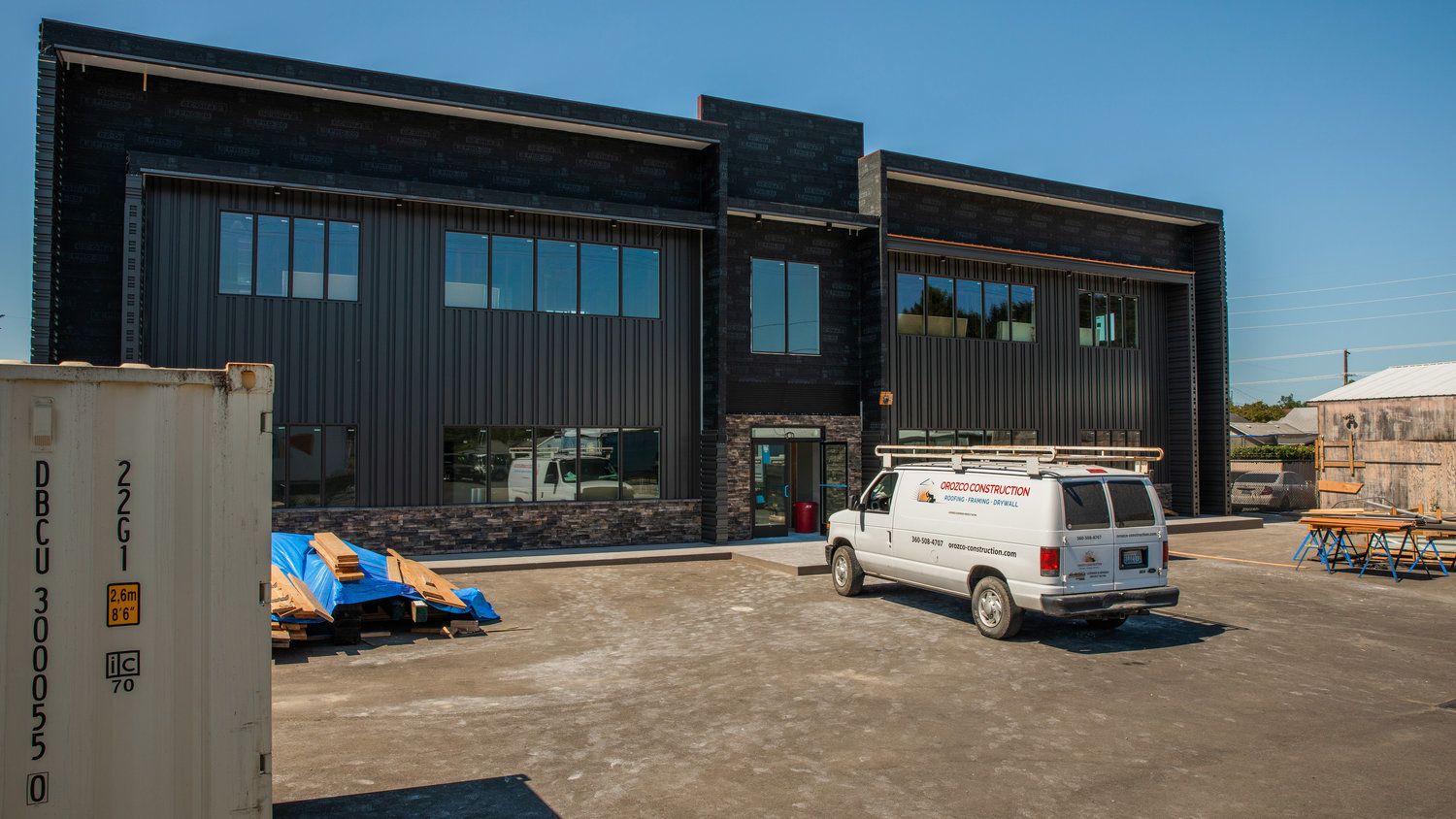 A building located off South Gold Street in Centralia that will soon be home to the Greens on Gold marijuana dispensary is seen under construction in August.