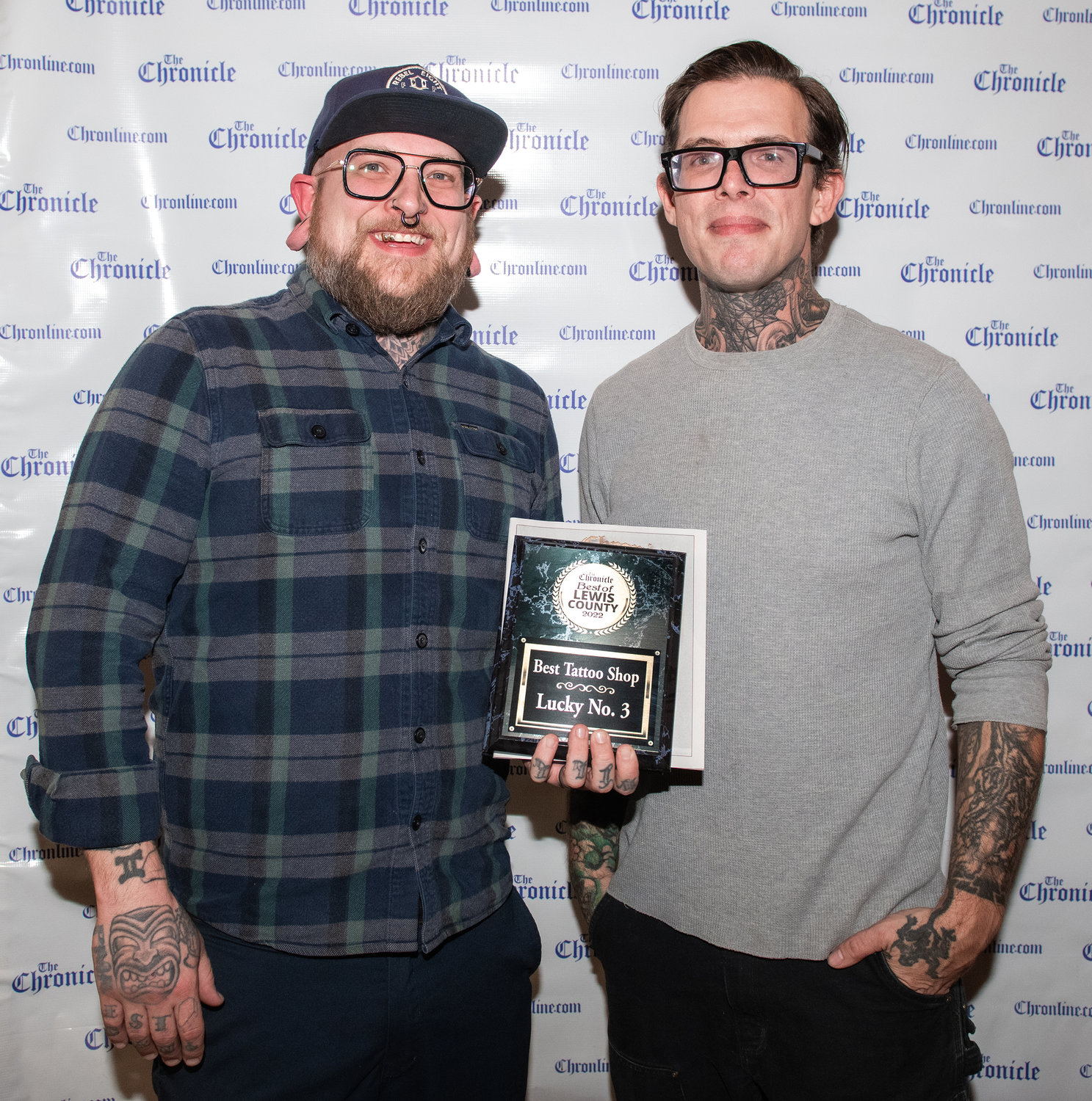 Lucky No. 3 won “Best Tattoo Shop” during the 2022 Best of Lewis County event hosted by The Chronicle at The Juice Box Thursday evening in Centralia.