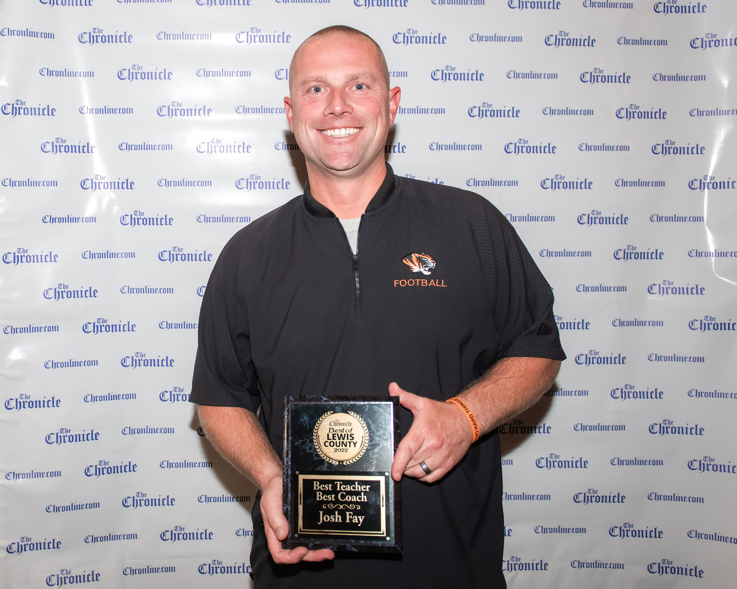 Josh Fay won “Best Teacher and Best Coach” during the 2022 Best of Lewis County event hosted by The Chronicle at The Juice Box Thursday evening in Centralia.