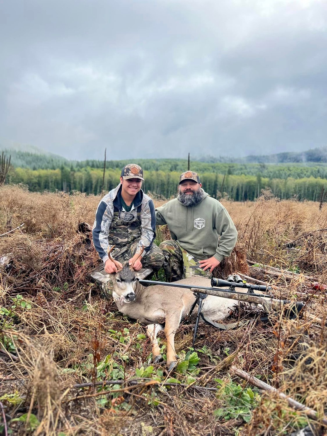 "Having wild game in our freezer is a family tradition and a blessing that we are tremendously thankful for here in the Gerard home. This photo is of Drayven Gerard, 16, left, and his dad Jayson Gerard with Drayven's first-ever buck! Harvested out of the Winston Creek area. These are some special times in the woods with your dad!" Submitted by Amber Gerard, of Silver Creek.