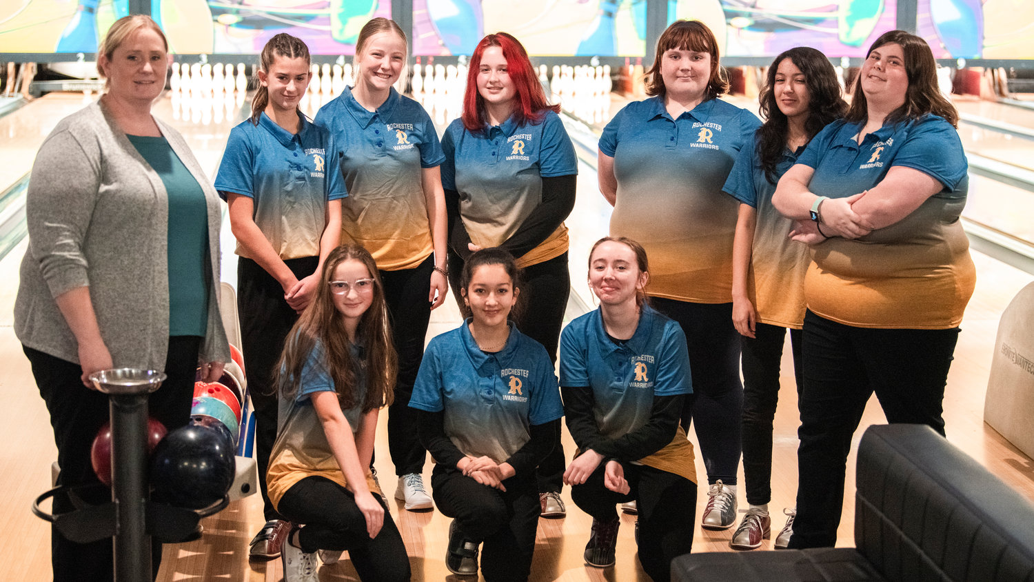 The Rochester High School bowling team poses for a photo at Fairway Lanes in Centralia Nov. 10.