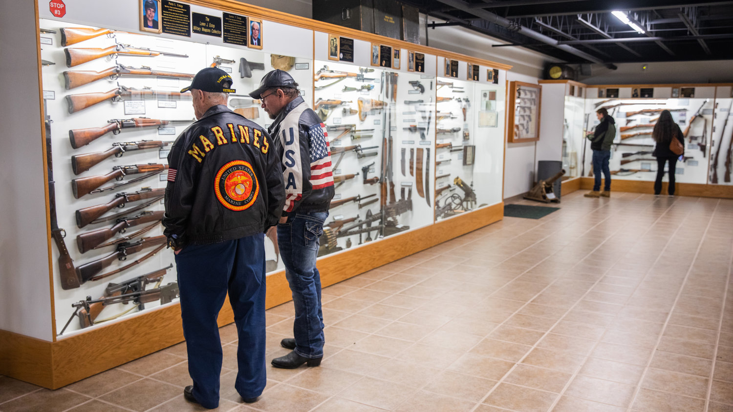 Visitors tour the Veterans Memorial Museum on Veterans Day.