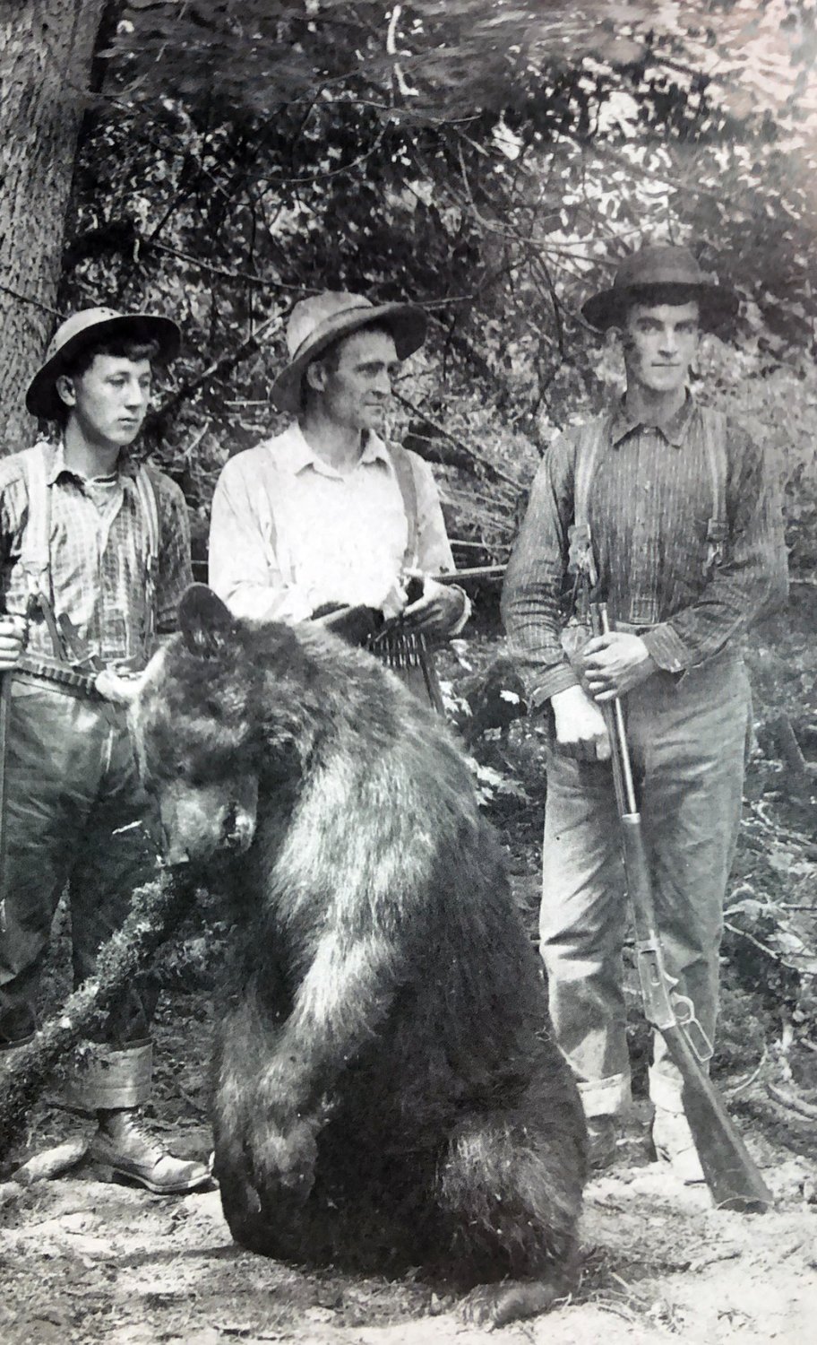 Three hunters pose with their trophy in the greater Toledo area in this 1910 photograph. This photo was submitted for The Chronicle’s Our Hometowns books, which remain available for sale at The Chronicle in Centralia.