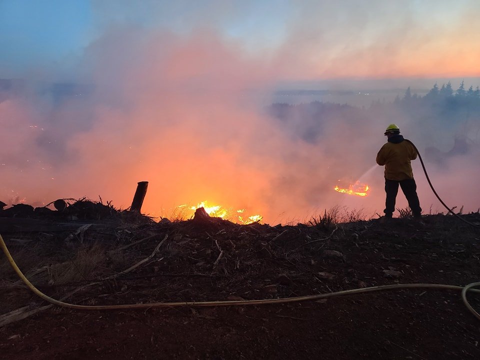 The Brix Road Fire in Pierce County is pictured on Nov. 17.