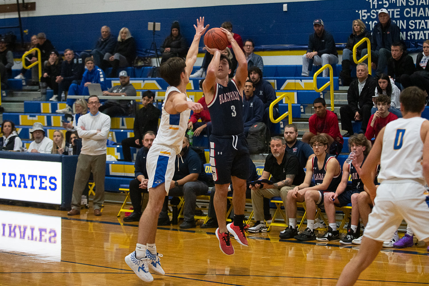 Johnnie Stallings shoots the ball during Black Hills' 67-60 loss to Adna on Nov. 29.