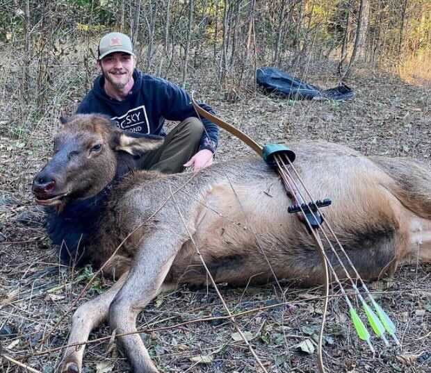 "Happy Turkey Day! Spencer Burdick got a cow today with his traditional long bow on his late season archery tag. I’m thankful for a full freezer!" — submitted by Sarah Burdick
