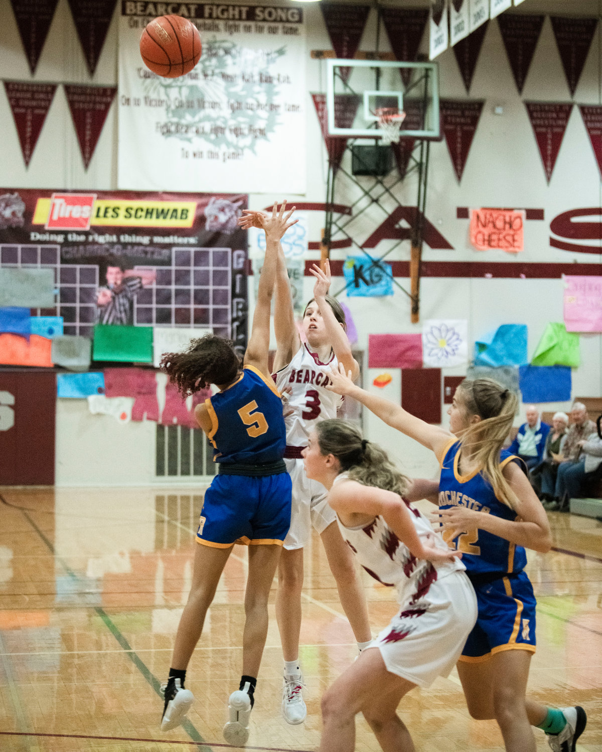 W.F. West’s Reese Mishler (3) puts up a shot during a game against Rochester in Chehalis Thursday night.