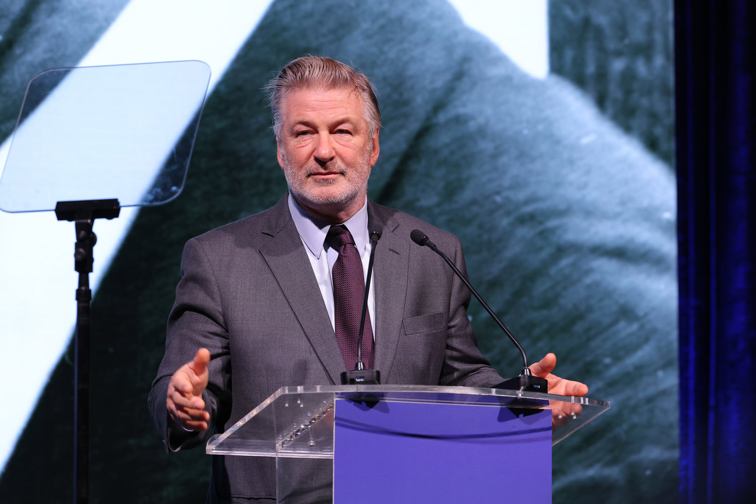 In this photo from Dec. 6, 2022 , Alec Baldwin speaks onstage at the 2022 Robert F. Kennedy Human Rights Ripple of Hope Gala at New York Hilton in New York City. (Mike Coppola/Getty Images for 2022 Robert F. Kennedy Human Rights Ripple of Hope Gala/TNS)