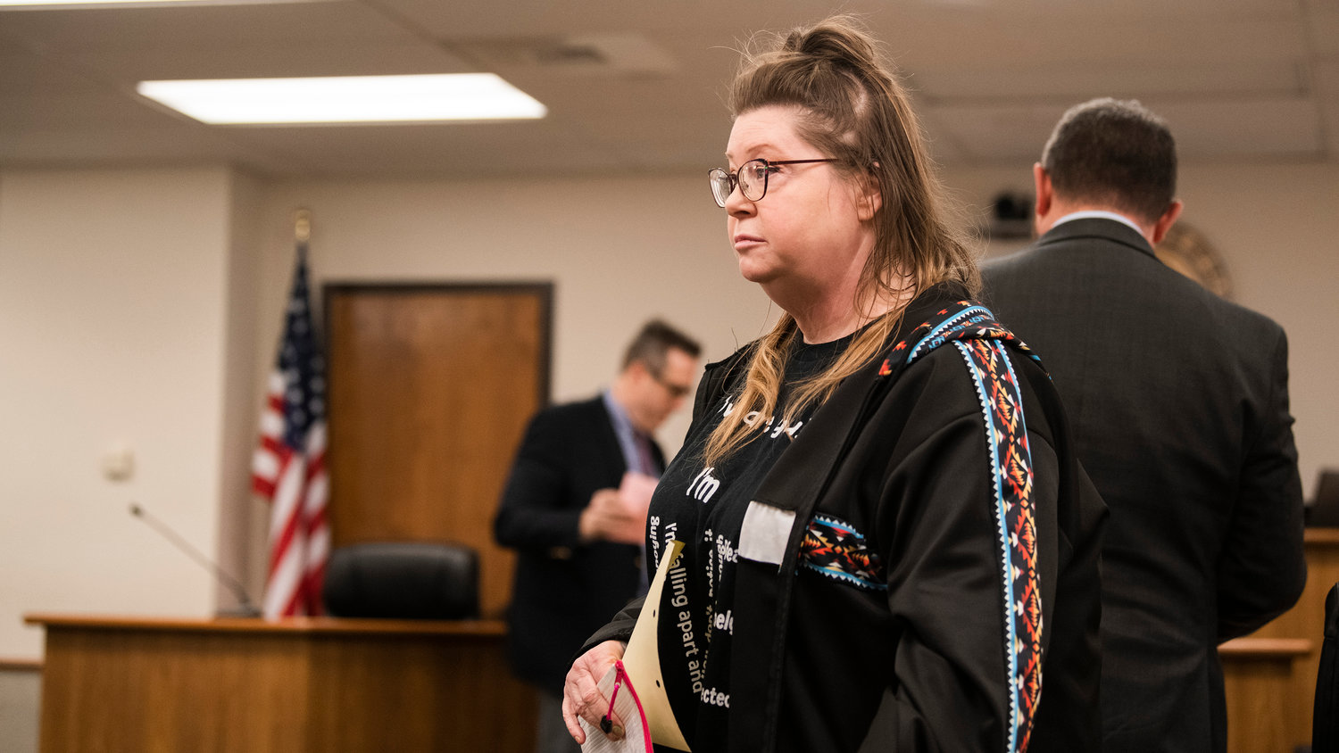 Katherine Pratt appears in Lewis County Superior Court on Tuesday in Chehalis.