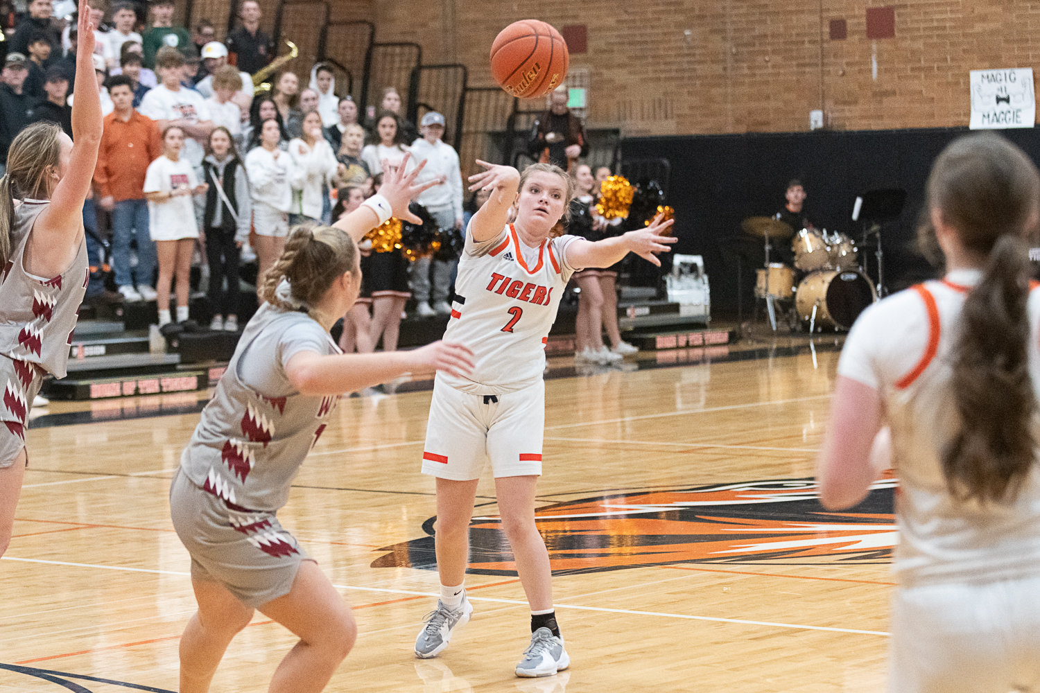 Brooklyn Sprague throws a pass during the first quarter of Centralia's loss to W.F. West on Feb. 1.