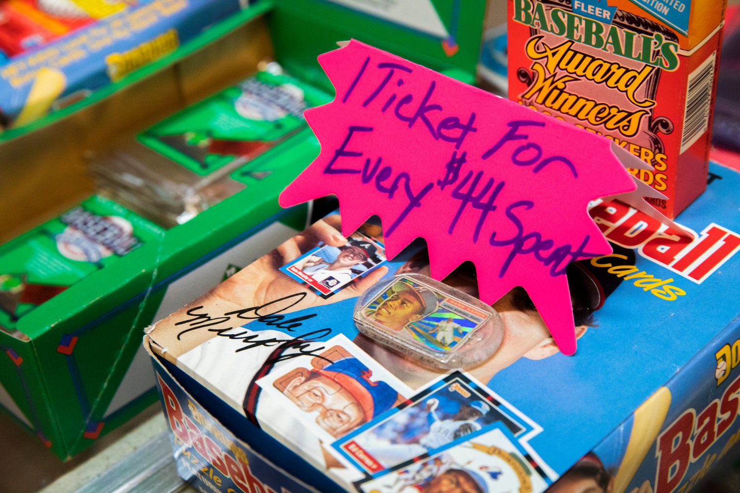 Specials are offered at Keiper’s Cards in downtown Centralia on Thursday.