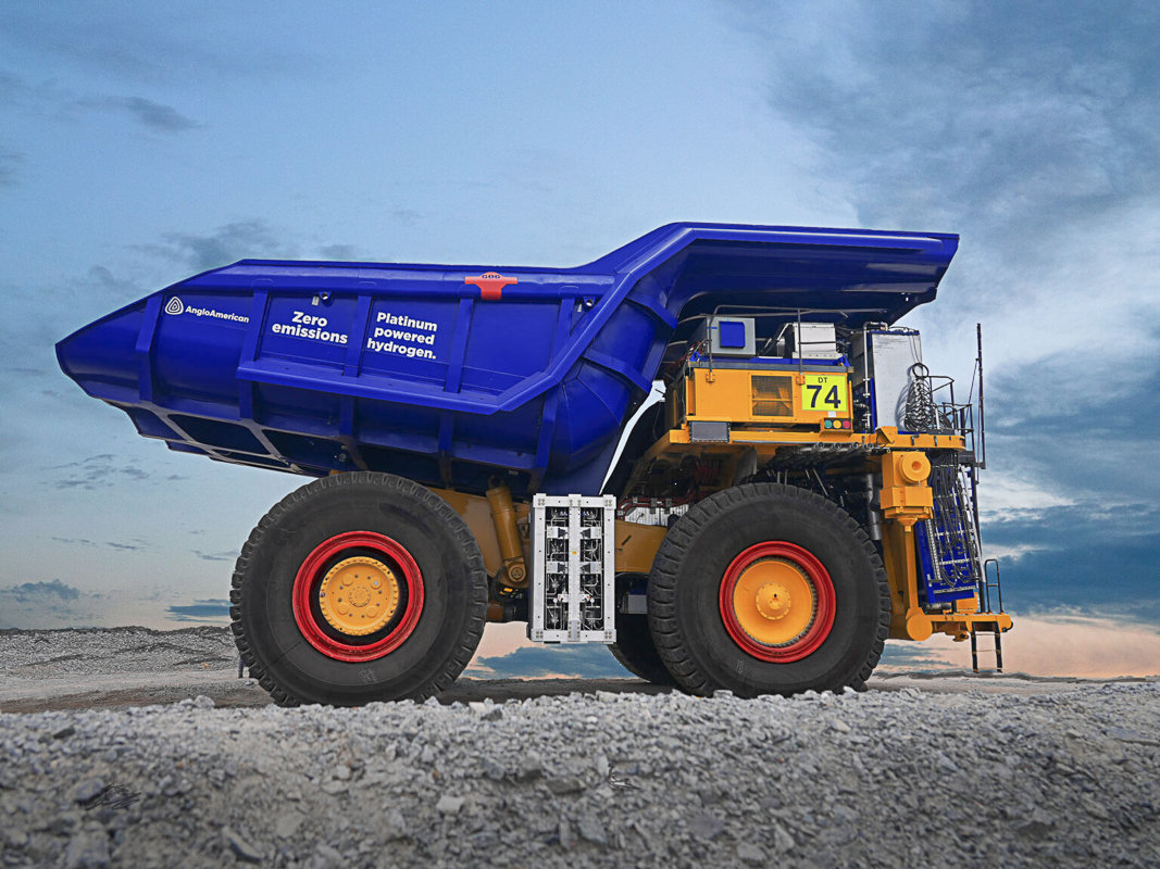First Mode's proof-of-concept hybrid hydrogen fuel cell and battery powered ultra-class haul truck was tested in May 2022 and is pictured at the Anglo American's Mogalakwena platium mine in South Africa. First Mode has now secured a $250,000 grant from the Washington Department of Commerce to begin construction on proving grounds for the ultra-class trucks in TransAlta's old coal mine near Centralia, and anticipates to be testing trucks there in 2023.