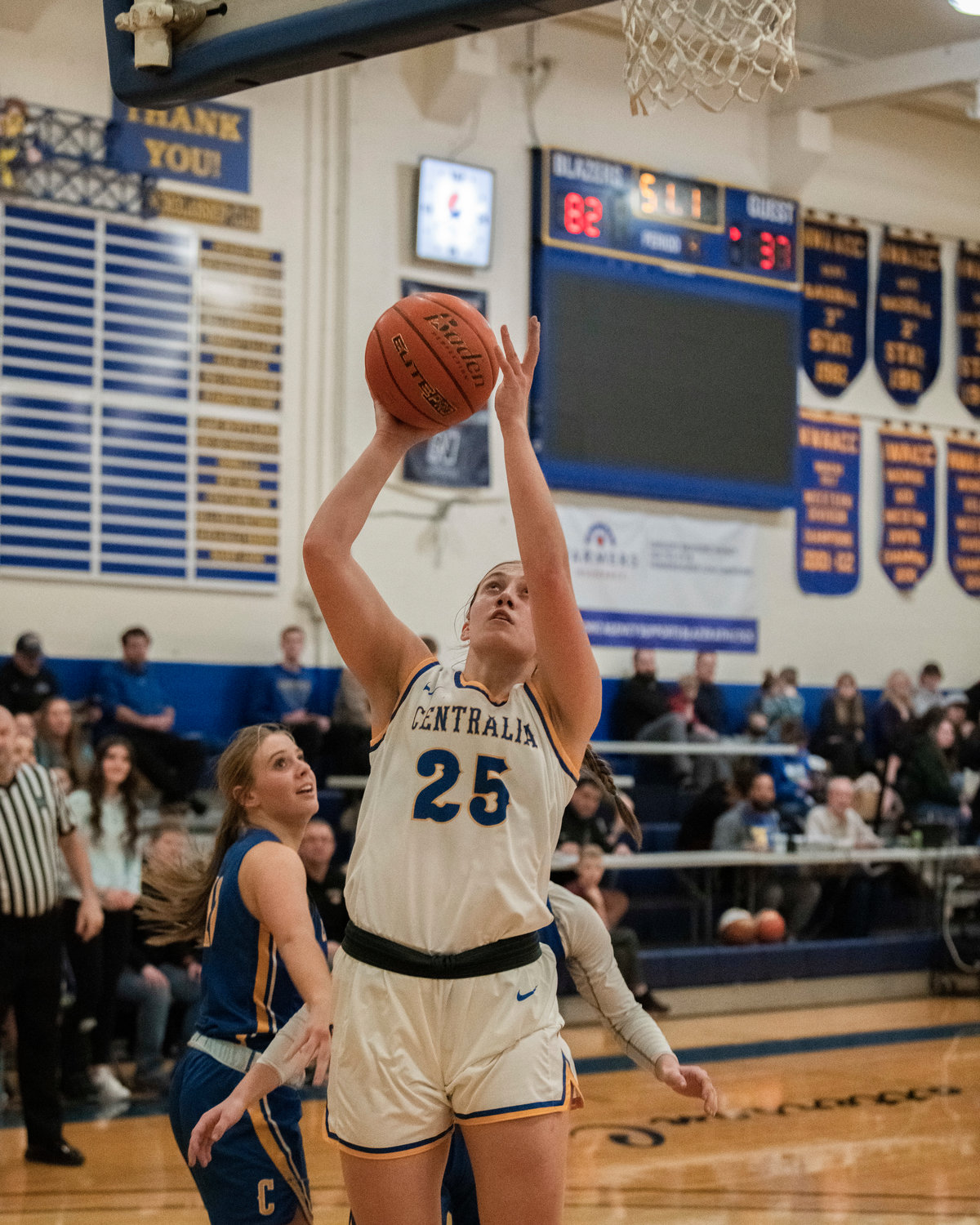 Adna’s Karlee VonMoos looks to score during a Southwest Washington High School All-Star game at Centralia College Friday night.