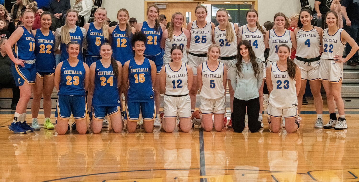 2A and 2B girls pose for a photo after a Southwest Washington High School All-Star game at Centralia College Friday night.