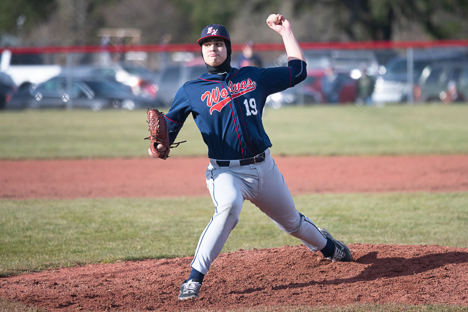 Black Hills southpaw Mark Otto throws a pitch during the Wolves' 7-4 loss at Tenino on March 14.