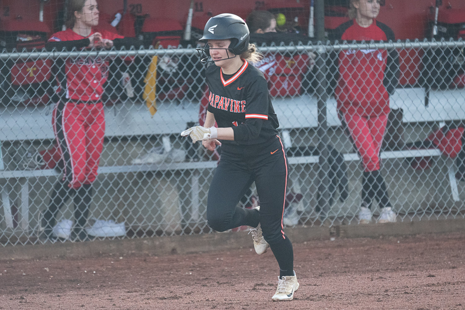 Avery Schutz scores on a play during Napavine's 27-8 win over Tenino on March 14.