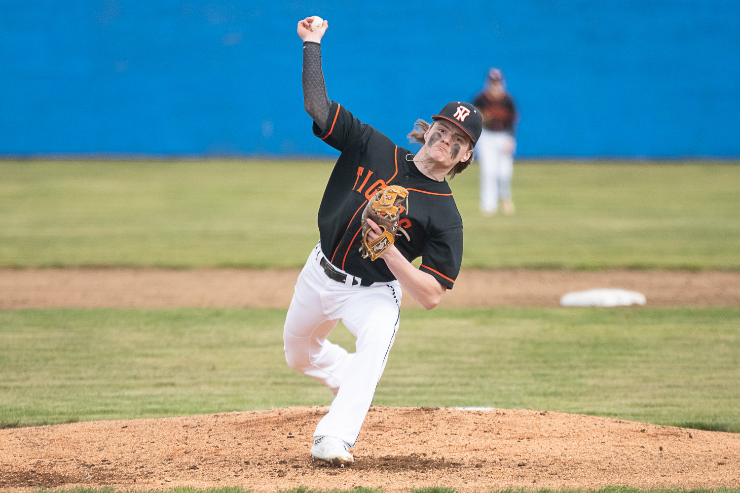 Conner Holmes throws a pitch during the bottom of the first inning of Napavine's 10-4 loss at Adna on March 15.