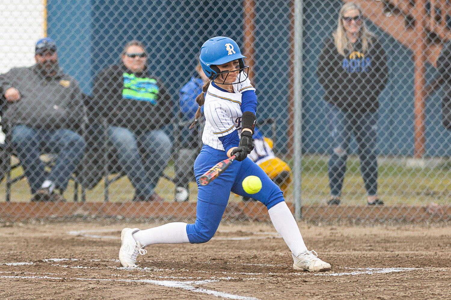 Rochester's Jessa Lenzi swings at a pitch against Adna March 15.