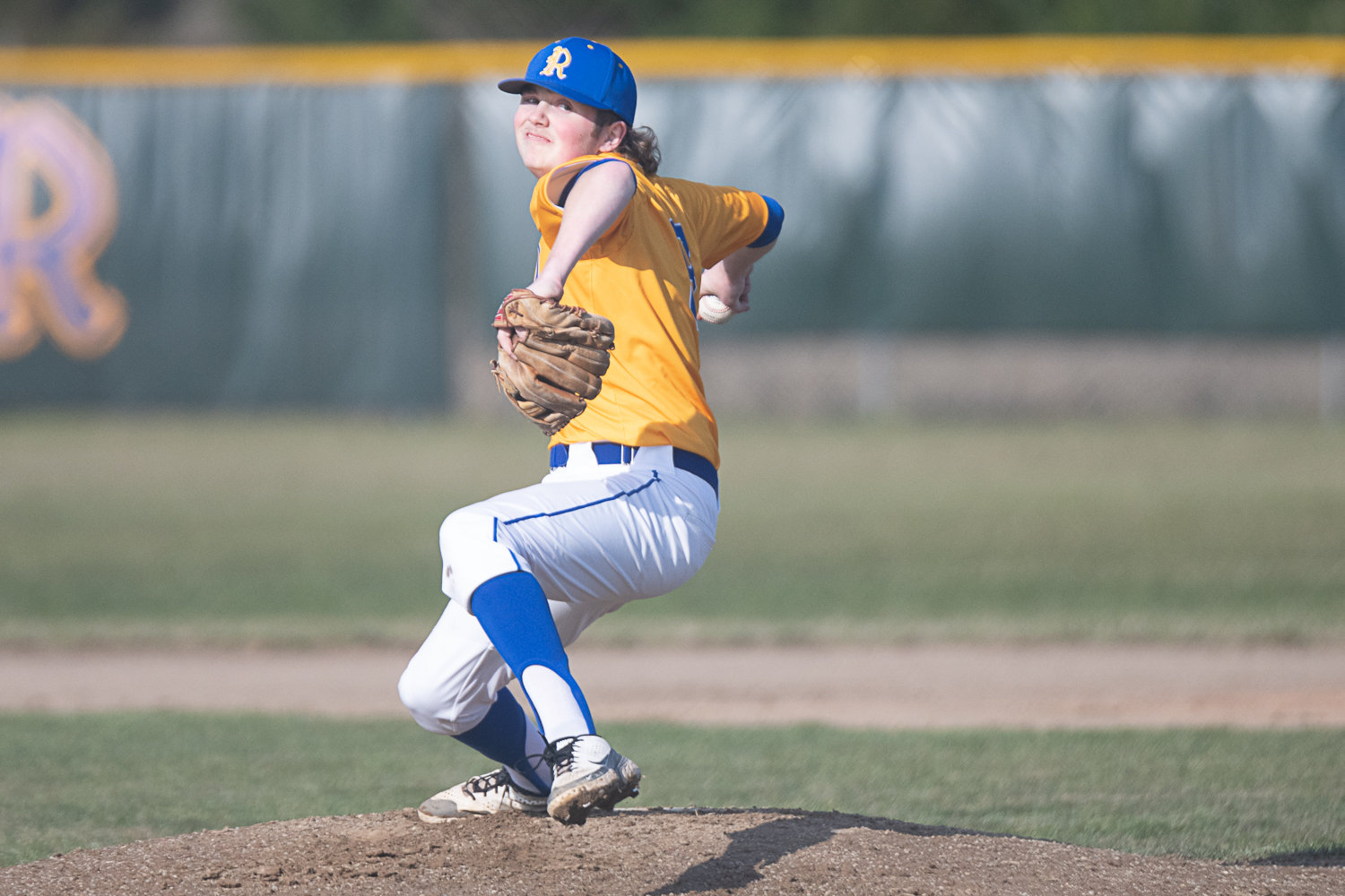 Hyde Parrish throws a pitch in the first inning of Rochester's 15-6 win over R.A. Long on March 16.