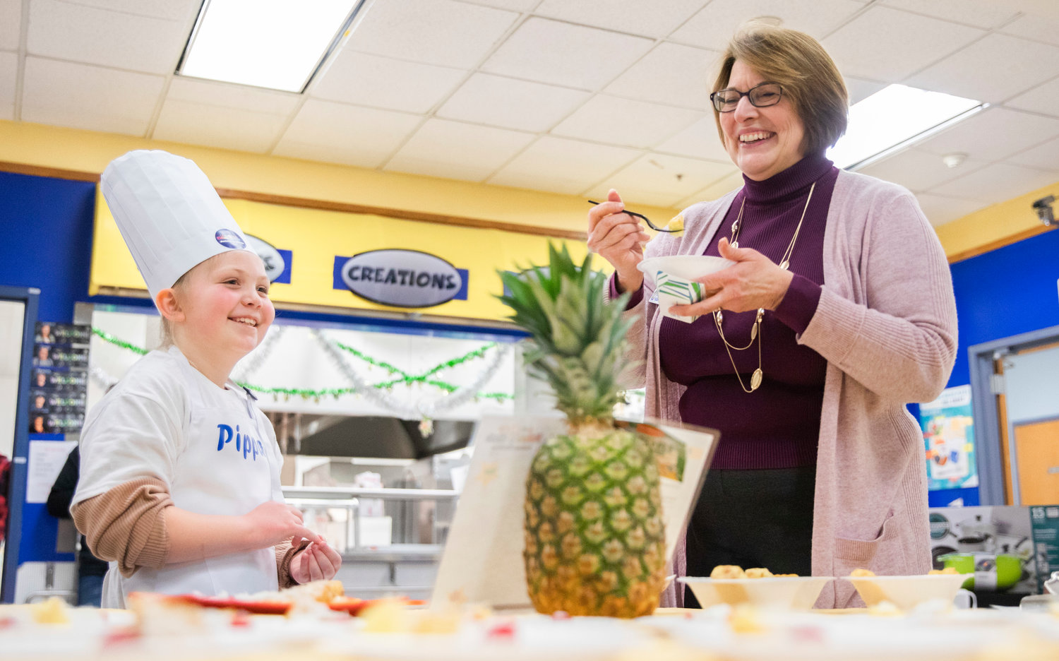 Pippa Haggerty, a third grader at Grand Mound Elementary, took second place with “Cinnamon Fried Pineapples” during a Future Chefs Competition in Rochester on Thursday.