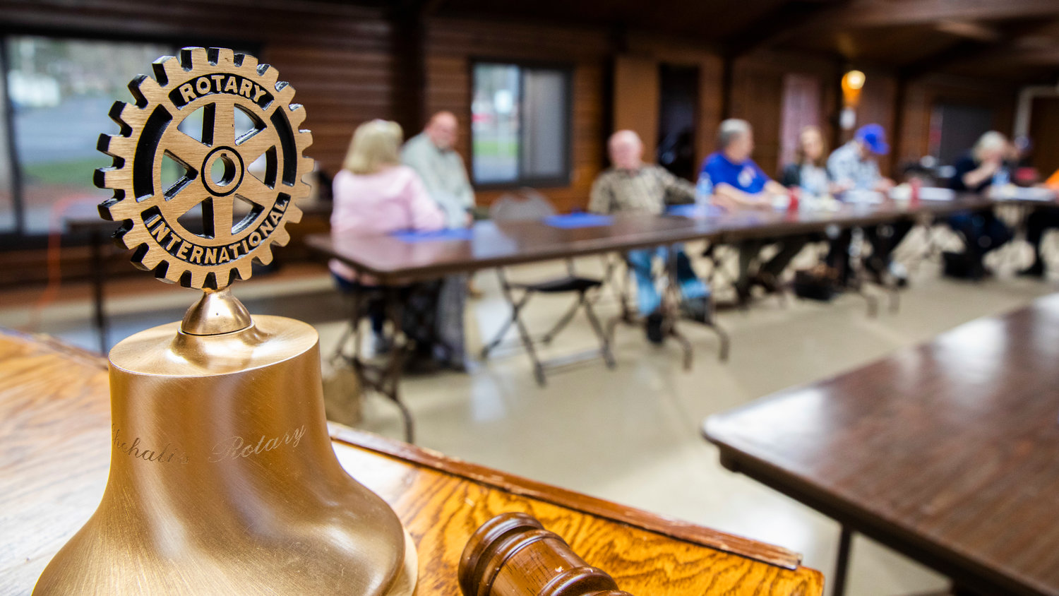 Attendees gather for a Chehalis Rotary Club meeting inside the Virgil R. Lee Community Building in Chehalis on Wednesday.