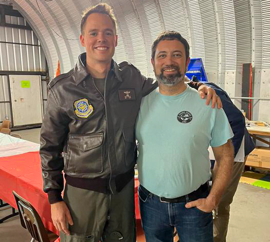 Retired U.S. Air Force Major Nick Cooley, left, stands next to his childhood friend John Cordell in this courtesy photo provided by Cordell.
