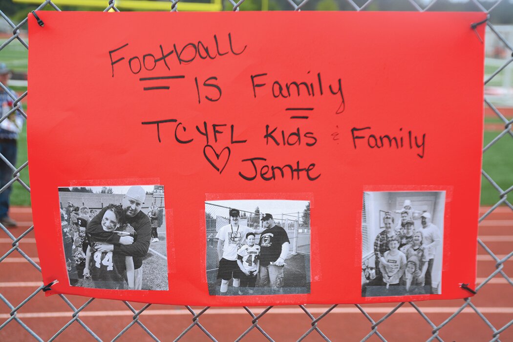 Several signs were made in support of Shawn Jemtegaard and the Jemtegaard family.