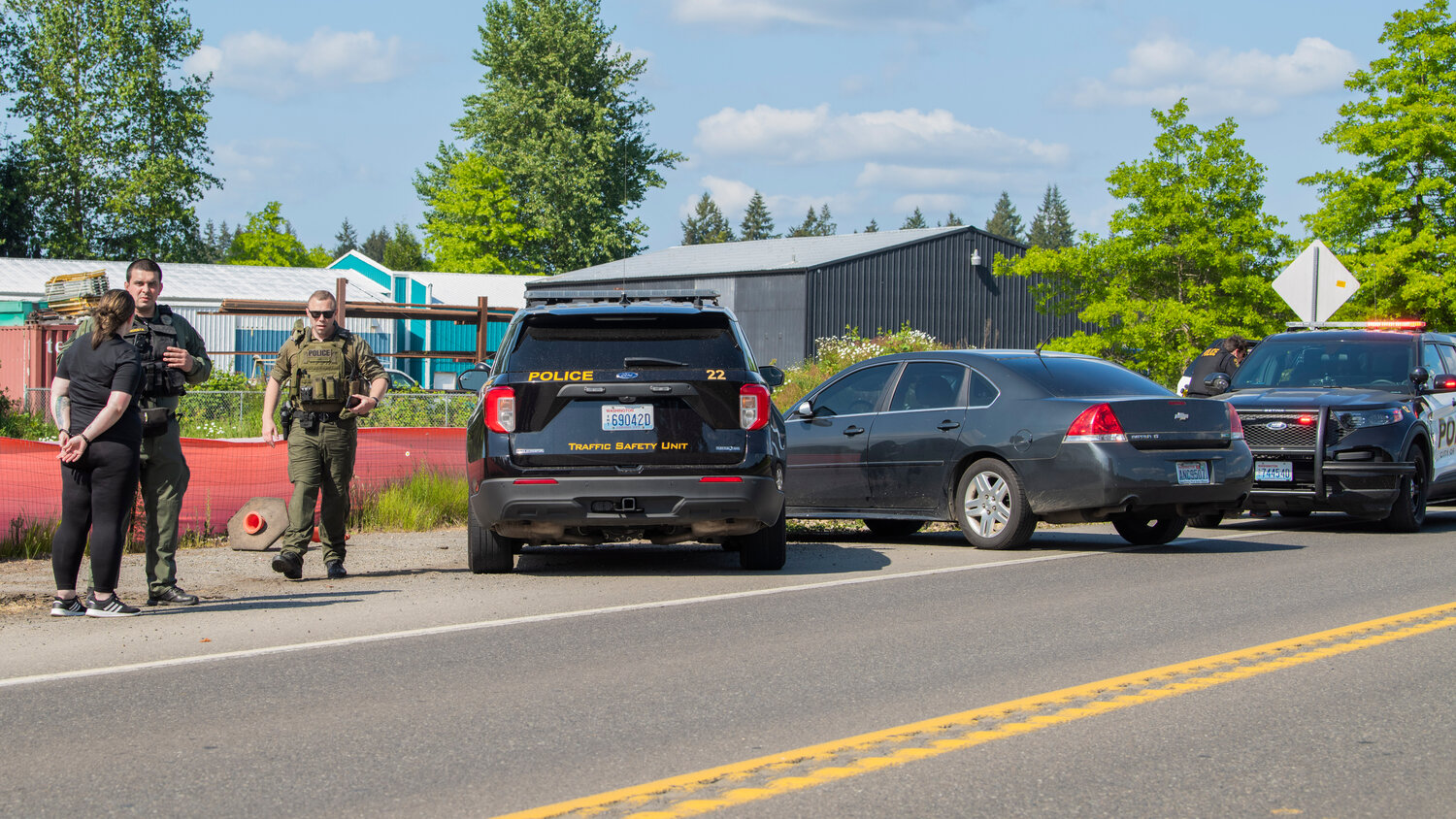 Two individuals were put into custody after a Flock camera identified a vehicle as stolen in downtown Centralia on Wednesday, May 24.
