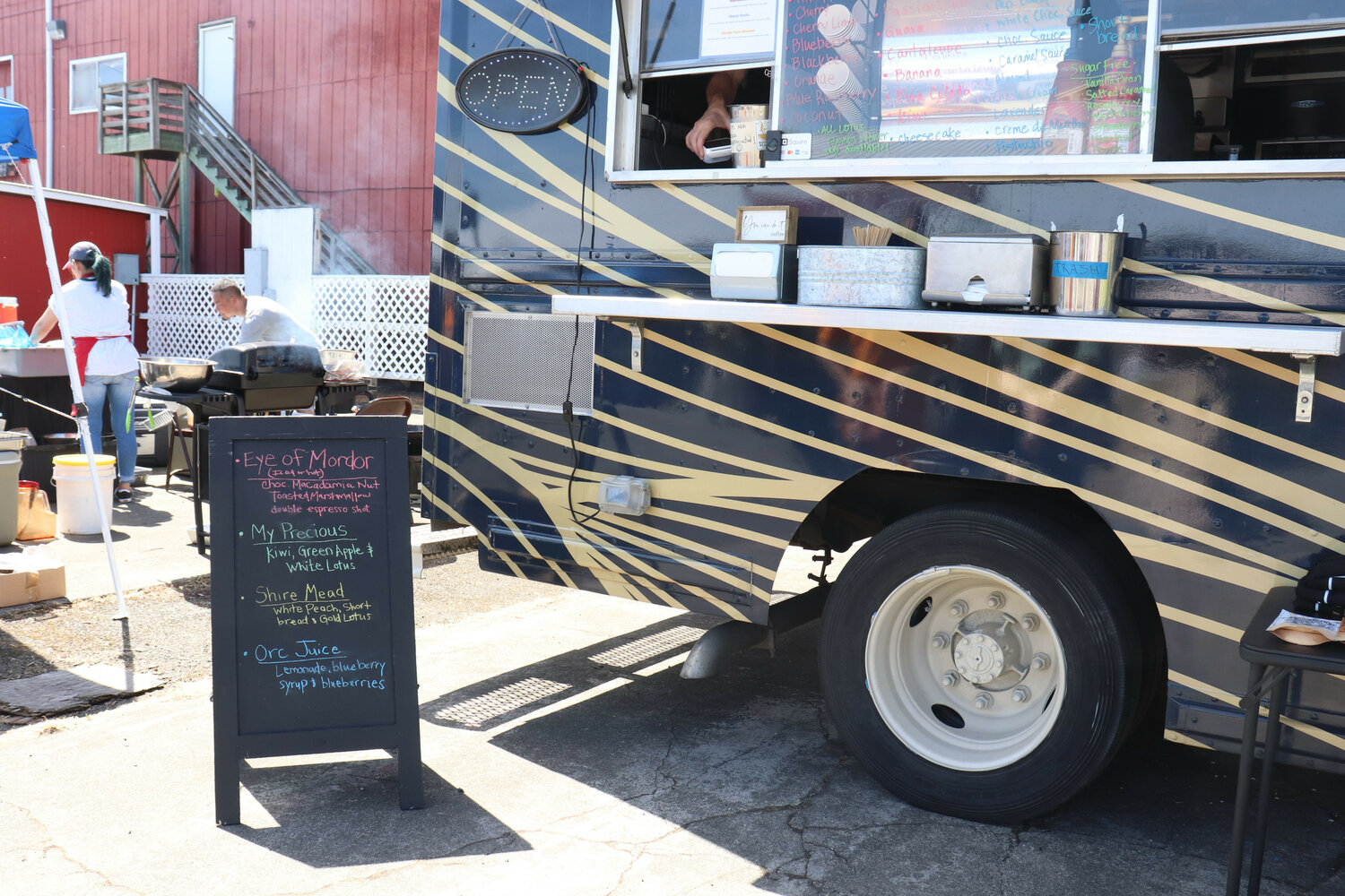 Boogie Beans Coffee Truck offers Lord Of The Rings-themed drinks during the Centralia Fantasy Festival at the Southwest Washington Fairgrounds in Chehalis on Saturday, May 27.