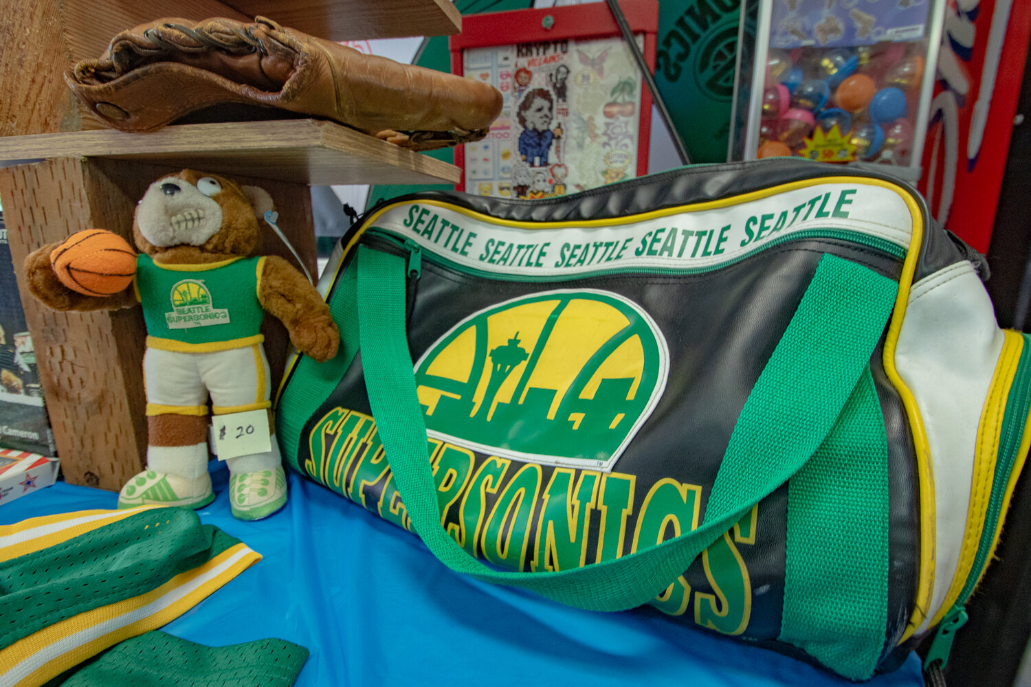 Seattle Supersonics gear is for sale on Saturday, Sept. 2 at the first Keiper's Cards and Memorabilia Show at the Tower Mall, located at 320 N. Tower Ave. in Centralia.