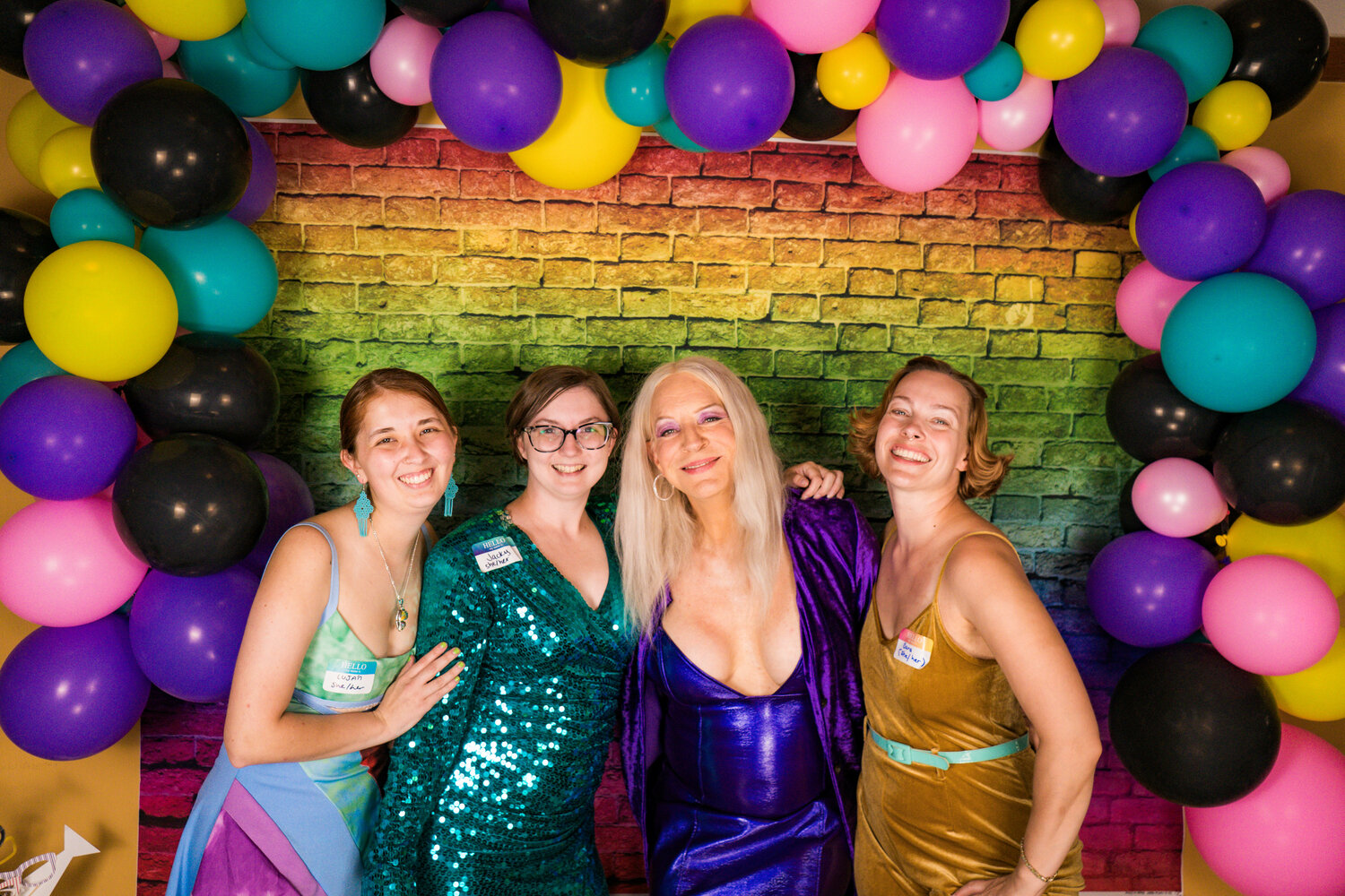 Lewis County Dignity Guild board members, from left, Luján Rodríguez, Jacky Sjoblom, Sandy Beach and Sara Smiley pose for a photo at the Mineral School Queer Prom on Saturday, Sept. 9.