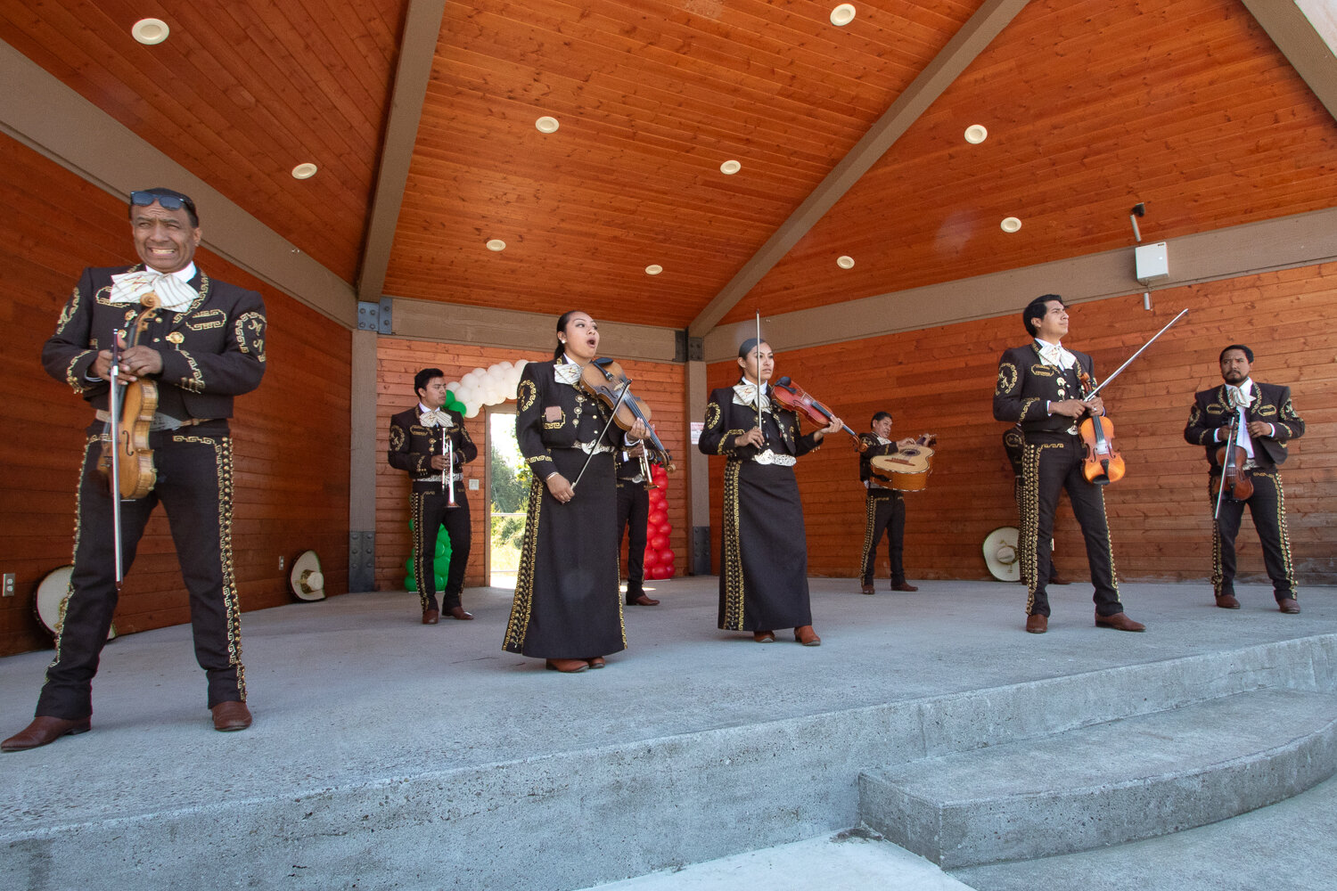 The Tacoma-based band Mariachi Ayutla performed traditional Mexican songs in the Klickitat Prairie Park amphitheater for the Mexican Independence Day celebration in Mossyrock on Saturday, Sept. 1The Tacoma-based band Mariachi Ayutla performed traditional Mexican songs in the Klickitat Prairie Park amphitheater for the Mexican Independence Day celebration in Mossyrock on Saturday, Sept. 16.