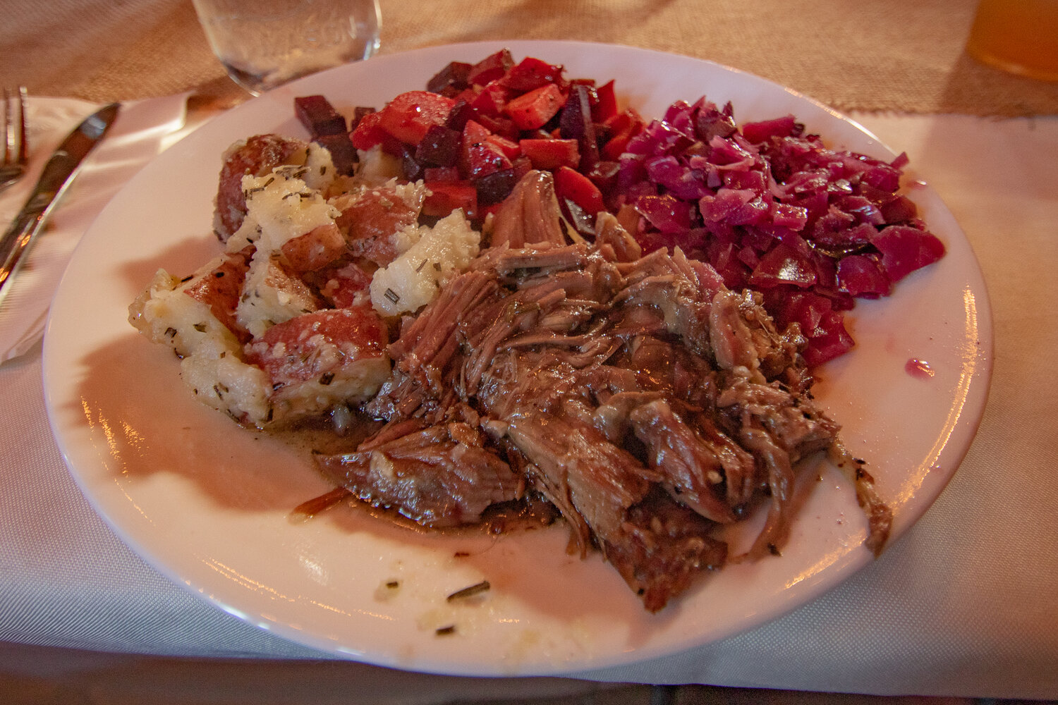 For those who attended, the farm to table dinner at The Mason Jar on Sunday, Oct. 8. featured a plate of slow-roasted lamb in a burgandy wine gravy, german red cabbage with apples, organic carrots and beets and rosemary roasted potatoes.