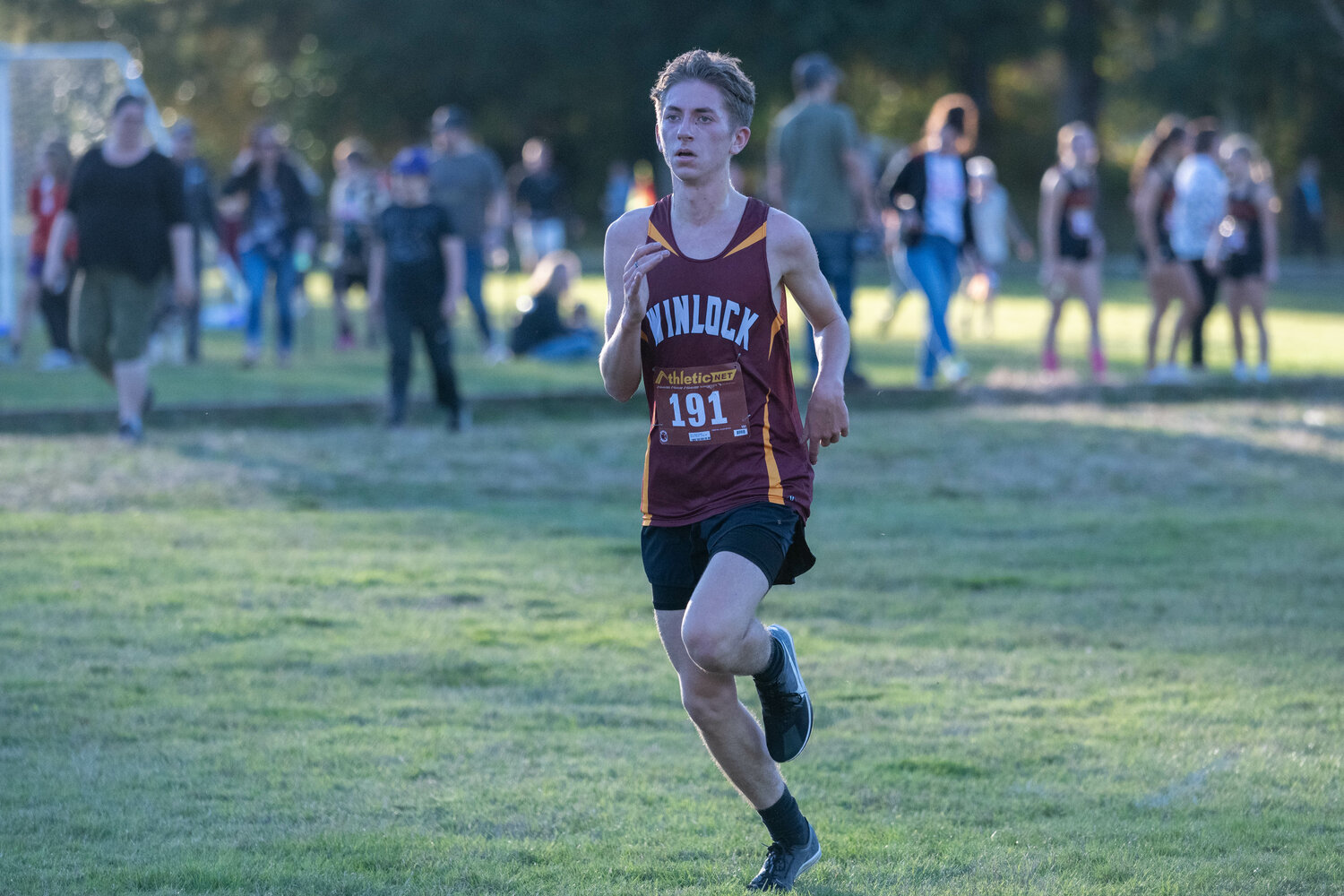 Winlock's Chase Trodahl comes in to finish third in the boys' race at the C2BL championship meet in Onalaska on Oct. 19.