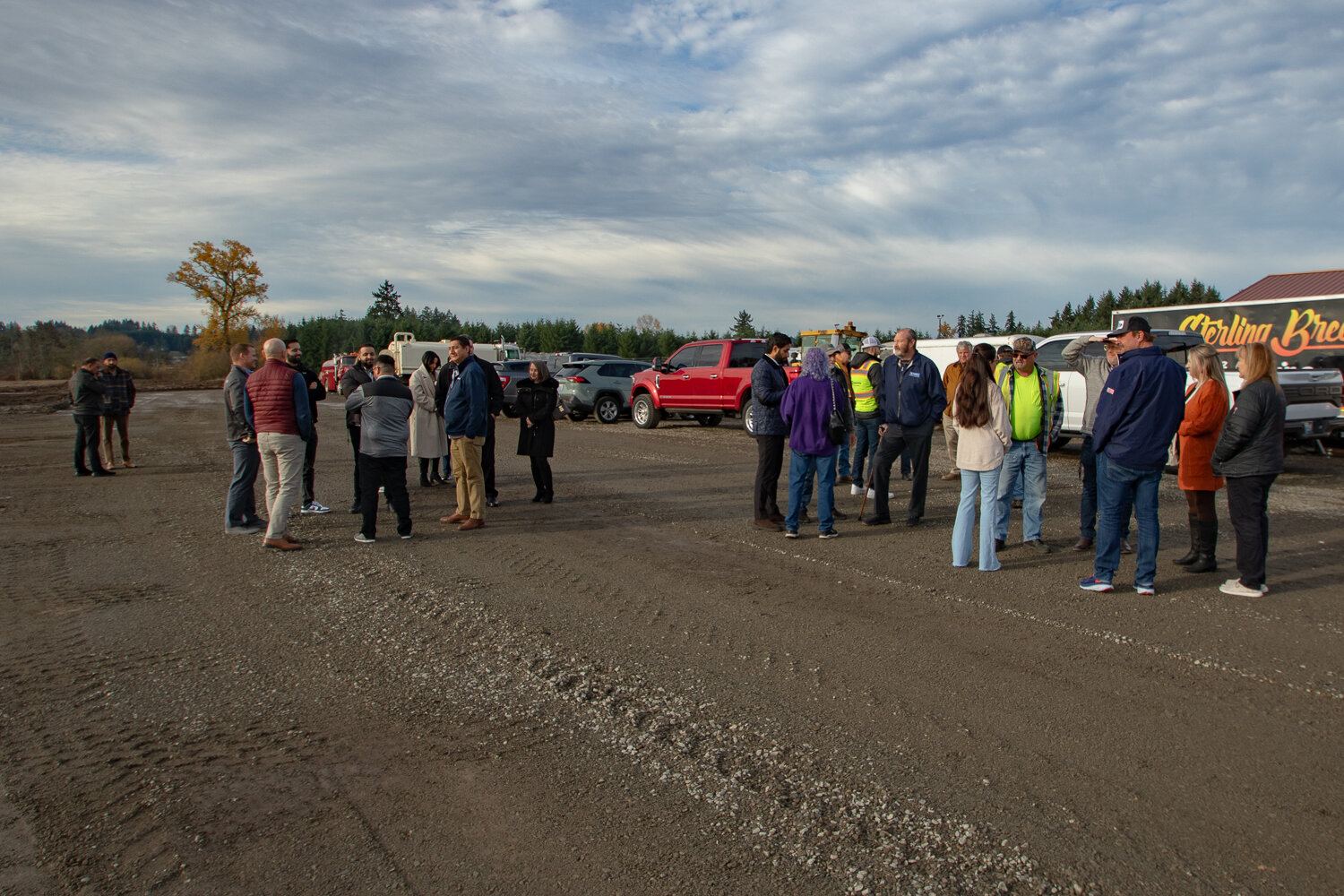Approximately 30 people were in attendance for the groundbreaking ceremony celebrating the beginning of construction of a new TA truck in Napavine on Tuesday, Nov. 21.