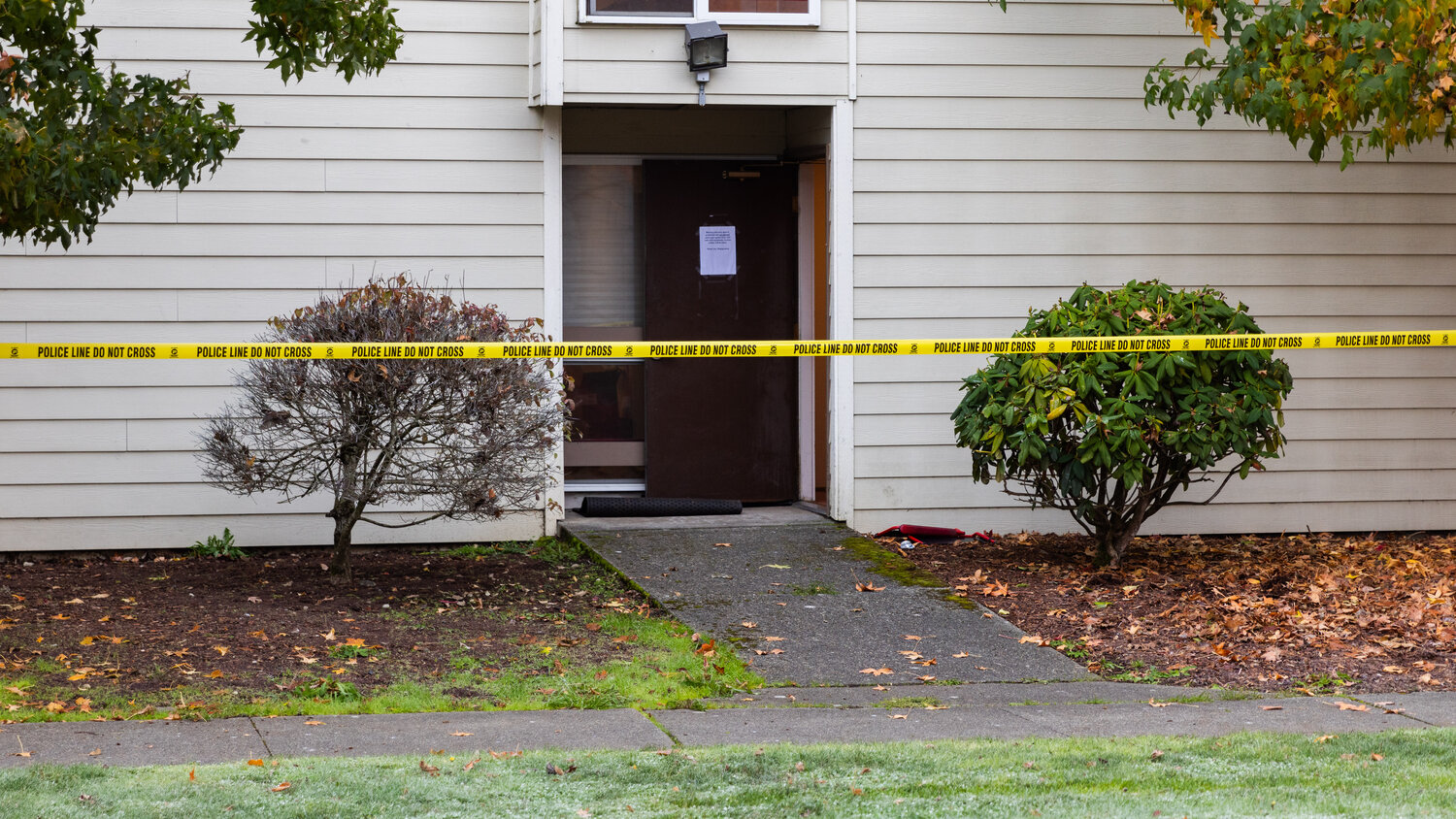 Centralia police rope off the Centralia Manor Apartments following a fire on Wednesday, Nov. 29.