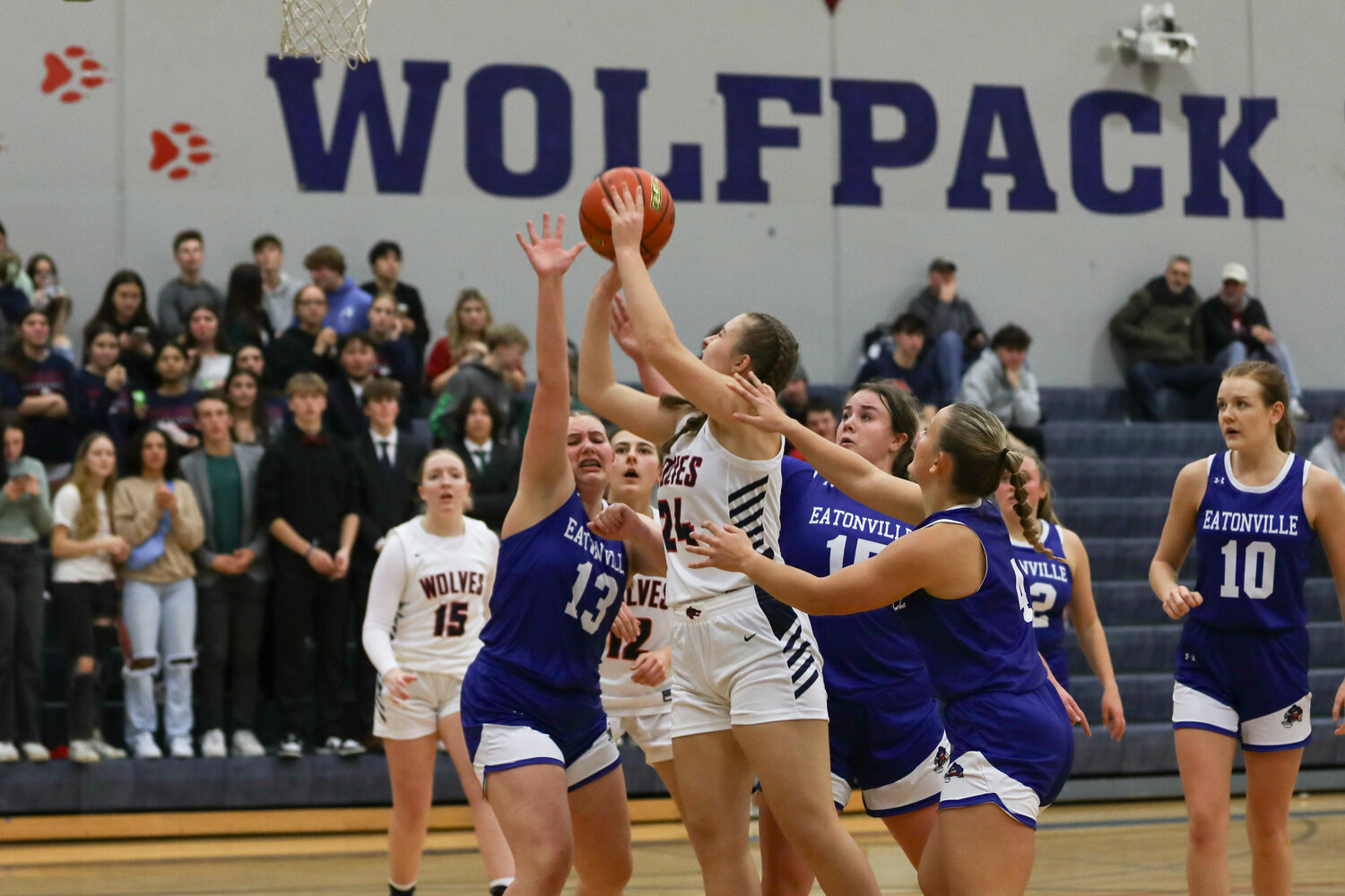 Ella Reichart draws contact and a foul during Black Hills' win over Eatonville on Dec. 4.