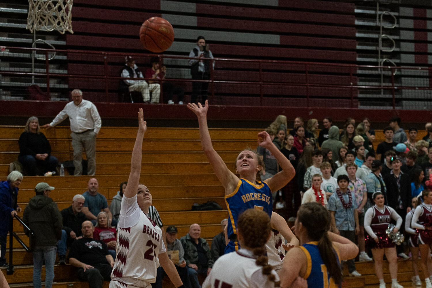 Grace Hoover puts up a layup during Rochester's loss at W.F. West on Dec. 6.