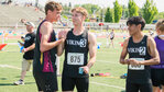 Mossyrock’s Matt Cooper is recognized by other athletes after taking first in the 800 meter run at Zaepfel Stadium in Yakima on Saturday.