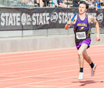 Taden Miller runs the 2B boys 1600 relay State finals in Yakima for Onalaska on Saturday, May 27.
